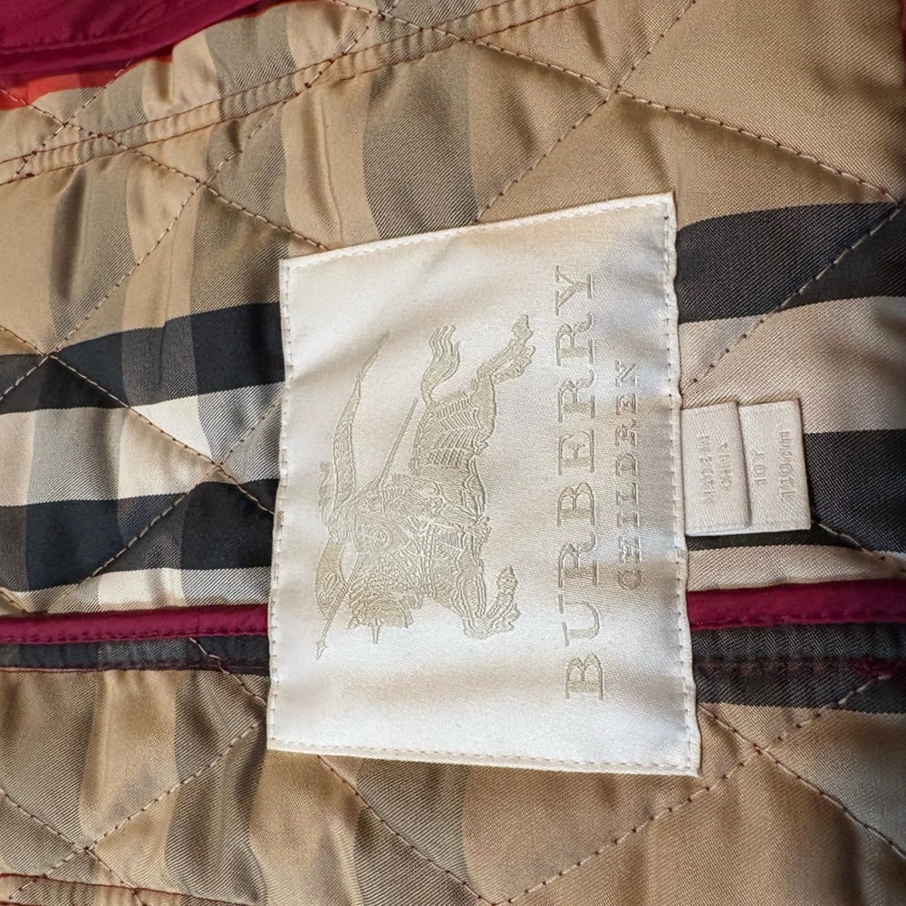 Girls size 10 Burberry quilted coat